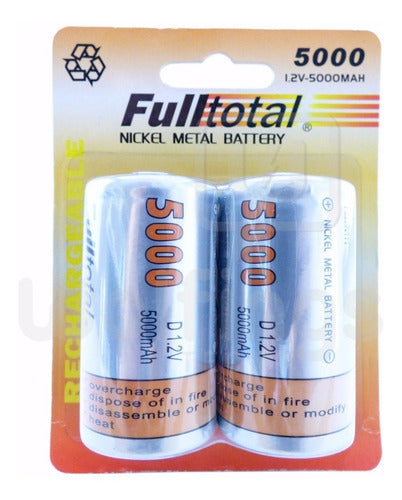 2 Rechargeable D Size Batteries 5000 Mah Long Lasting 0