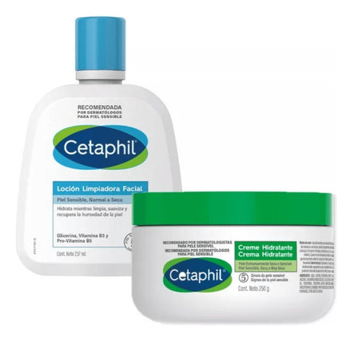Cetaphil Hydrating Cream + Cleansing Lotion Combo - Combo Cetaphil Crema Hidratante + Loción Limpiadora
