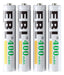 EBL - Rechargeable AAAA Batteries (1.2 V, 400 mAh, Ni-MH, Pack of 4) 0