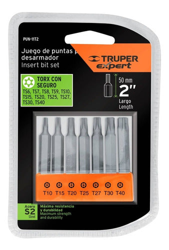 Juego Set Kit 7 Pzs Puntas Atornillador Torx-tamper Truper 1