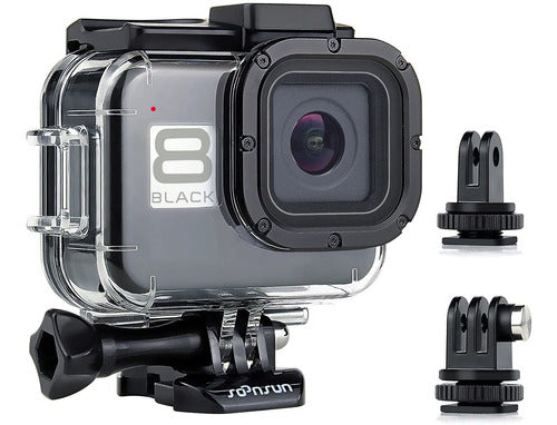 Carcasa Impermeable Para Gopro Hero 8 Black Mas Adaptadores 0