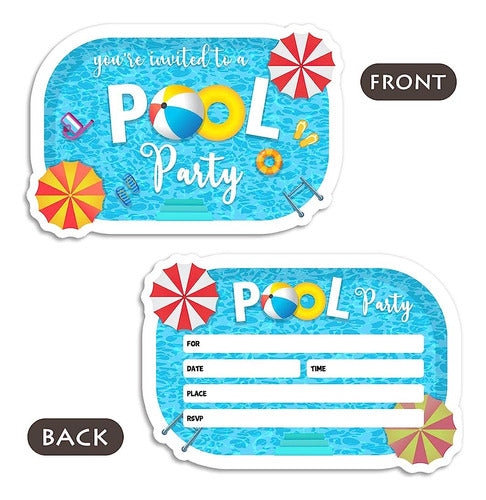 MUZRUYOU Birthday Pool Party Invitation Card 1