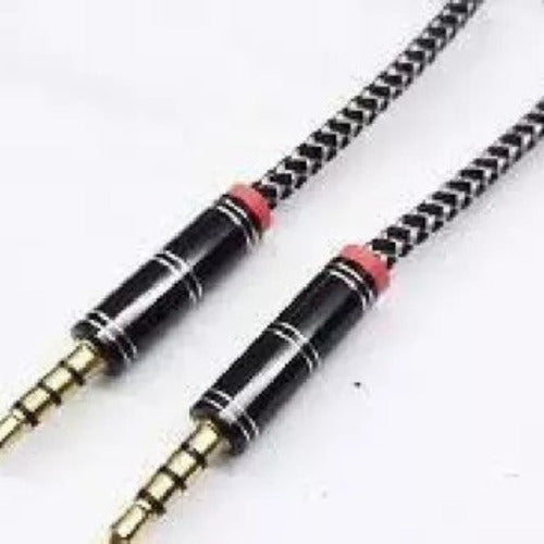 3.5AUX Cable Plug 3.5 Auxiliary 4 Poles Woven Audio Stereo Sound 0