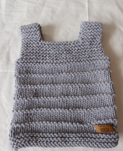 Hand-Knitted Baby Vest 3/6 Months Wool 1