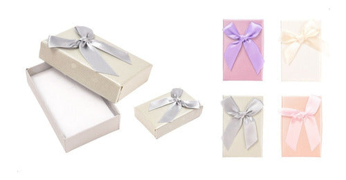 Set of Cardboard Jewelry Cases with Bow - Pack of 12 10