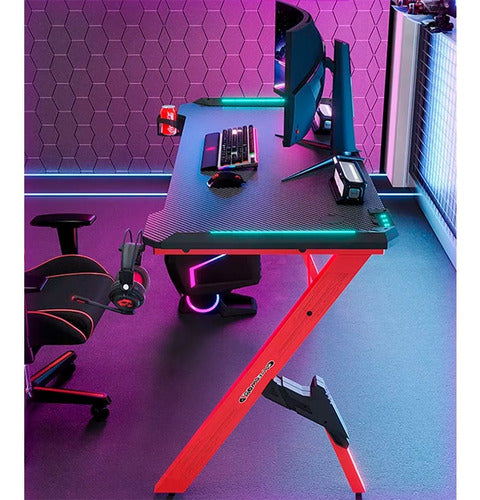 Generic Carbon Fiber RGB LED Gaming Desk 120x60-Carolinas S 3