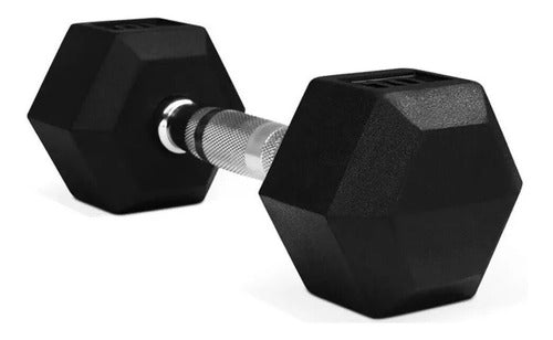 G-Fitness Hexagonal Rubber Coated Dumbbell 8kg Each 1