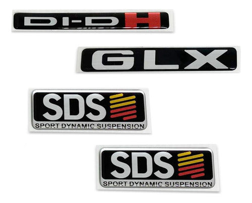 Kit Emblemas L200 Triton Glx 2011/2013 Di-dh Sds Resinado 4