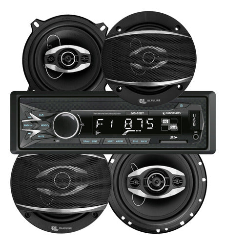 Estereo Bluetooth + 4 Parlantes Blauline 5 Y 6 Pulgadas 0