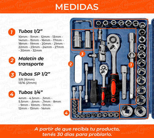 Price Mania 108-Piece Lock Set Kit Toolbox Case Tubes 5