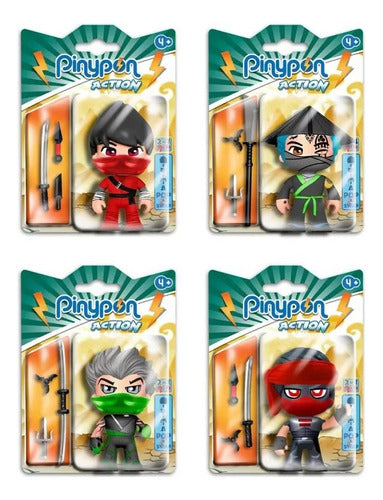 Pinypon Action Ninja Figure with Accessories Green Pnc29000 1