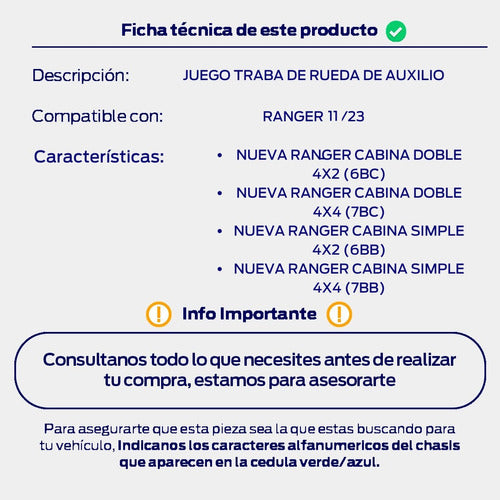 Ford Malacate Rueda Auxilio Original Ranger 2012-2023 1