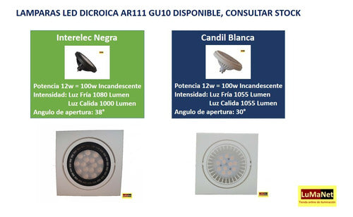 Spot Embutir De Pvc Cuadrado Blanco Para Dicroica Ar111 X3 5