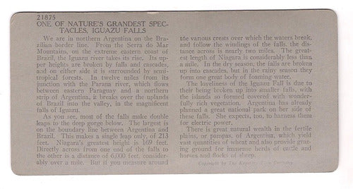 Estereoscopica Stereo Antigua Foto Cataratas Del Iguazu B14 1