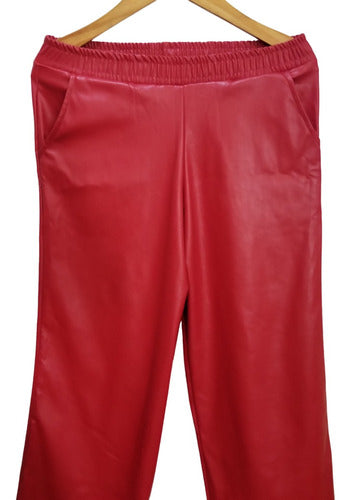 STRIVEN Red Faux Leather Straight Pants Size 4 3