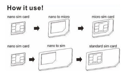 DB Adaptador Nano Micro Chip Sim Celular X3 + Clip iPhone Y Más 4