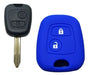 Blue Silicone Steering Wheel Cover 3 Button Key Peugeot Blade 1