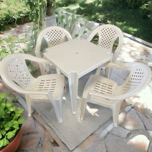 Gemplast Garden Patio Set Table + 4 Stackable Chairs 5