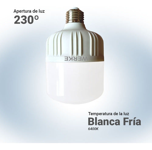 Werke Lampara Galponera Led Alto Poder 50w High Power E27 2