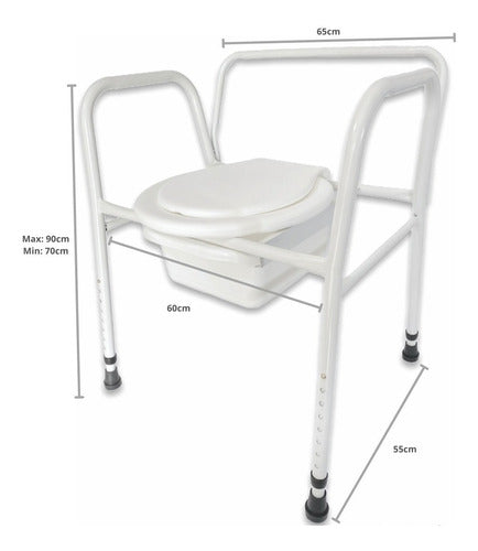 Romano Portable Toilet with Backrest, Adjustable Height, Supports Up to 140kg 1