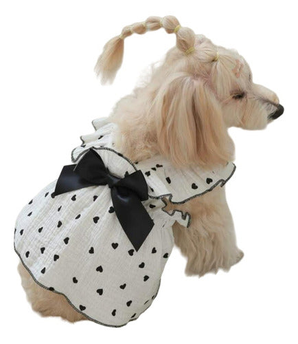 Vestido De Mascota Con Estampado De Corazón. 0