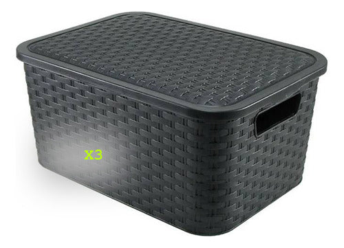 Simply Canastos Caja Organizador Simil Rattan Grande Xl Pack X 3 Un 7