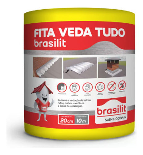 Fita Manta Autoadesiva 20cmx10m Aluminizada Brasiliti Chuva 0