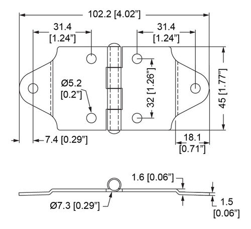 Penn Elcom Bisagra Con Tope Grande Rack Anvil Baul P0610 1