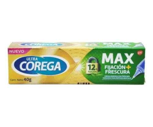 Ultra Corega Max Fijacion + Frescura Crema Adhesiva 40g 0