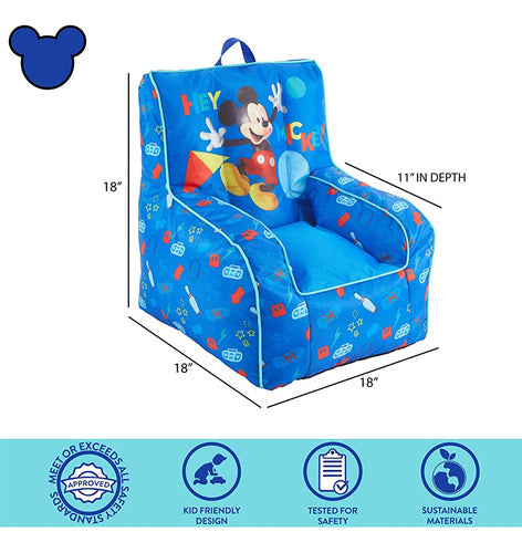 Idea Nuova Disney Mickey Mouse Kids Nylon Bean Bag Chair Con 1