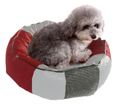 MC Luxurius Round Eco-Leather Moses Bed for Small to Medium Dogs 0