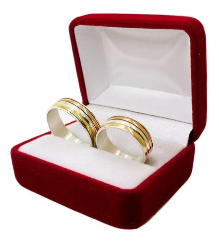 Entre Joyas Alianzas Compromiso Plata 925-Oro Anillos Boda De Tricolor 2