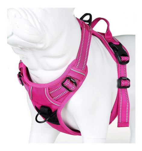 Juxzh Soft Front Dog Harness - Best Reflective No Pull Harness With Handle And Two Leash Attachments 0