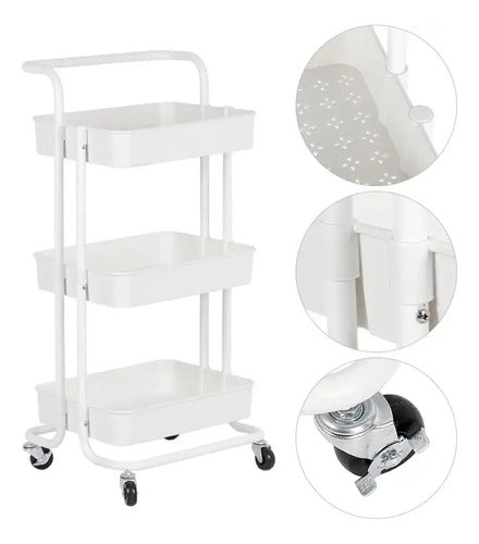 BUYGO Multi-Purpose 3-Tier Organizer Cart with Wheels 7