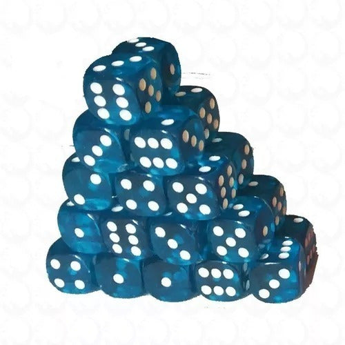 Transparent Acrylic Dice with Low-Relief Colored Dots Set of 20 1