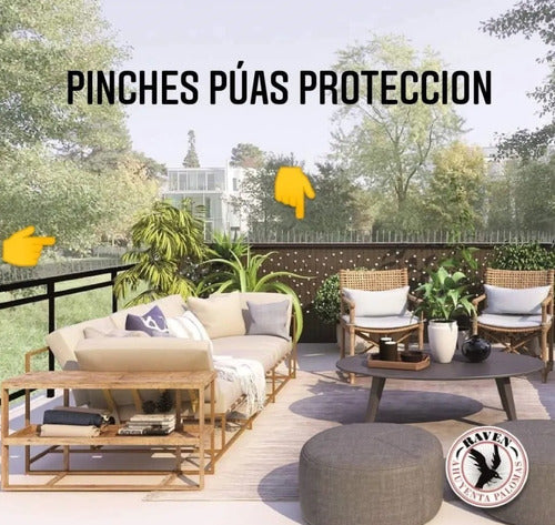 Pinches De Seguridad Púas Espina Protección Palomas 50 Cm 2