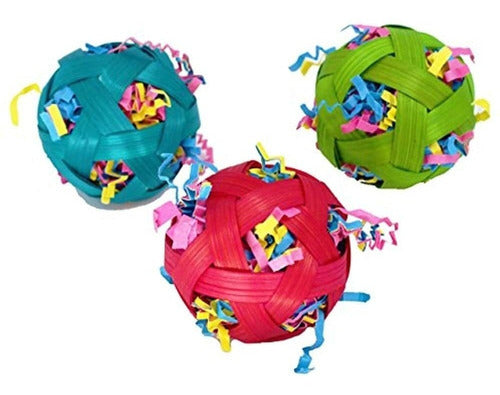 Bonka Bird Toys 1237 3 Bolas De Bambu Rellenas Naturales 2 0