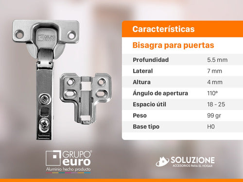 Grupo Euro Soft Close Hinge 35mm Angle 0 X 100 Units 3