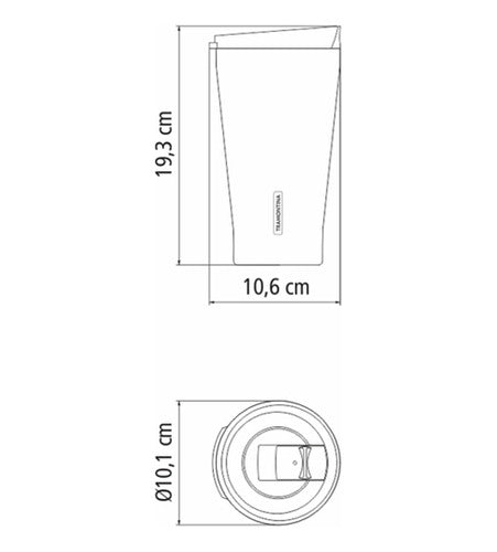 Vaso Térmico Plateado Con Tapa 550ml. Exata 2