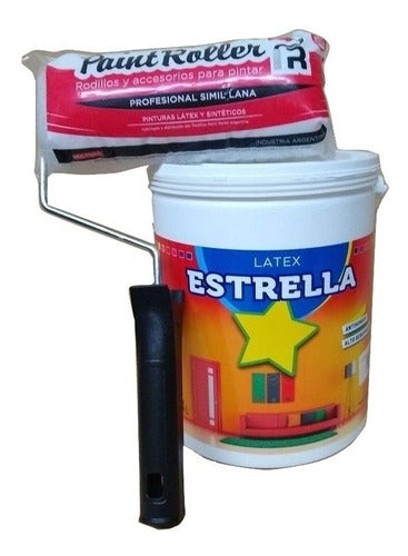 Interior White Matte Latex Paint - Estrella 4 Lts + Roller 0