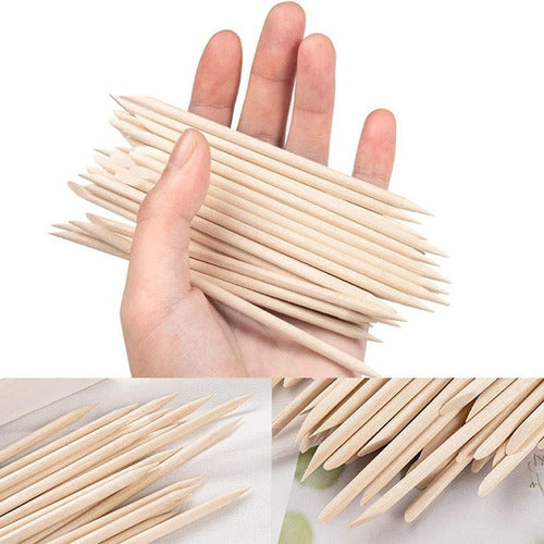 Palito Naranjo X100 Cuticle Pusher Manicure Nail Care Pack of 100 Wood Sticks 1