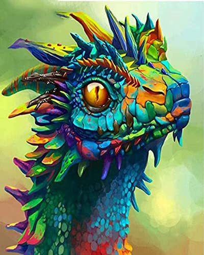 WEIYP 5D Diamond Painting Kits For Adults Full Drill The Dragon Embroidery Painting Paint With Diamond For Christmas Home Wall Decor (Colored Dragon 11.8” x 15.7” / 30x40cm) 0