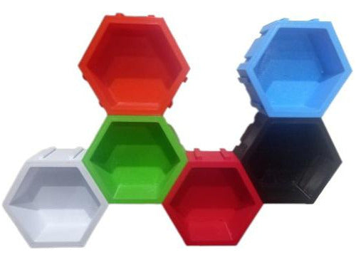 Set of 6 Hexagonal 3D Printed Shelves 3
