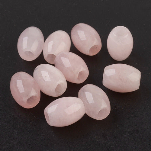 Víctor Gemas Natural Stone Pendant Rose Quartz Barrel 1