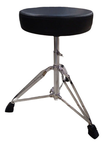 Parquer Round Stool with Adjustable Double Metal Legs - Removable 0