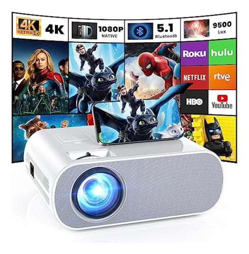 HOMPOW Proyector Native 1080p Full HD Bluetooth 0