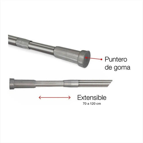 Barrote Para Cortina De Baño Ducha Extensible Acero Inox. 1