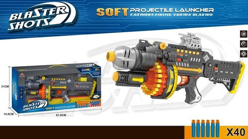 Zaki Toy Soft Bullet Machine Gun - 60cm with 40 Darts 1