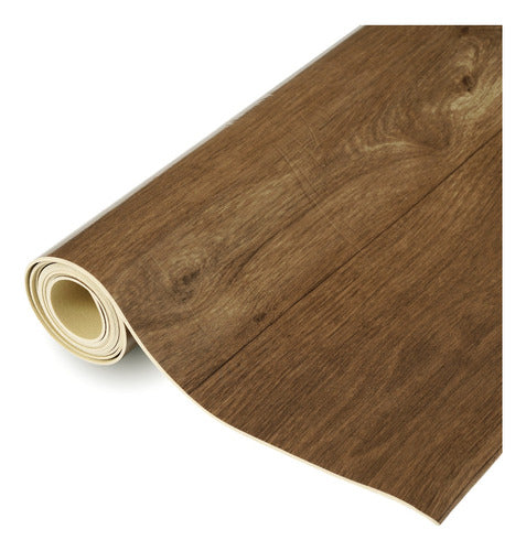 Green Deco Vinyl Flooring Roll 2mm Wood Grain Look 8