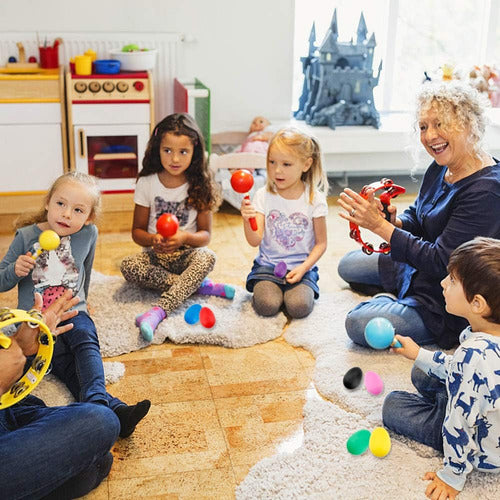 Conjunto De 18 Maracas De Plástico En Forma De Huevo 6